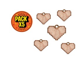 Dije Esmaltado Corazón Rosa Pixelado 